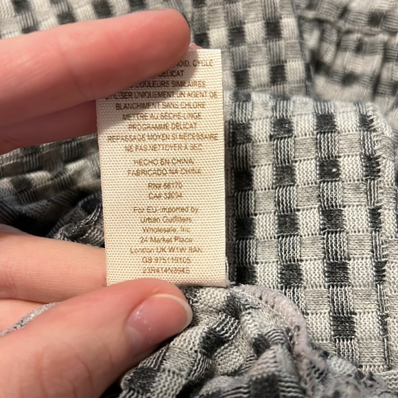 Free People Beach Peter Pan Gingham Checkered Grey Skater Dress - Picture 9 of 9